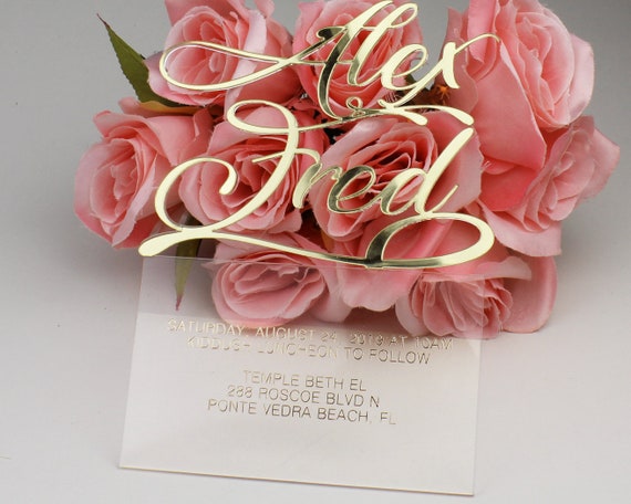 Clear Acrylic Wedding Invitations, Acrylic Invitations With Gold