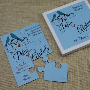 Puzzle Invitation, Custom Handmade Invites, Puzzle Personalized Invitation, Boxed Puzzle Invitation