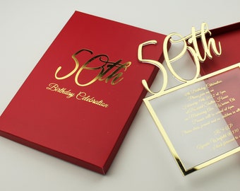 Personalized Acrylic Birthday Invitation: Clear Elegant Invites