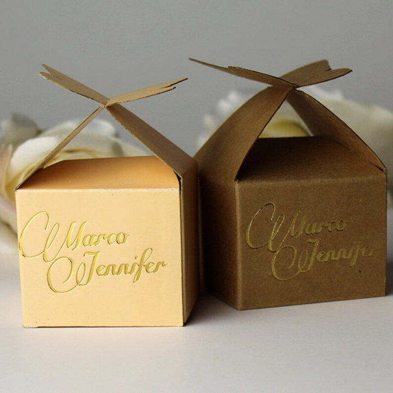 Brown Custom Favor Boxes Butterfly Favor Boxes Butterfly Etsy