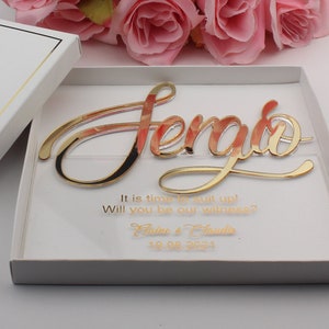 Faire-part de mariage en acrylique transparent, demandes de témoins de mariage, serez-vous ma demoiselle d'honneur, faire-part transparent, faire-part en acrylique