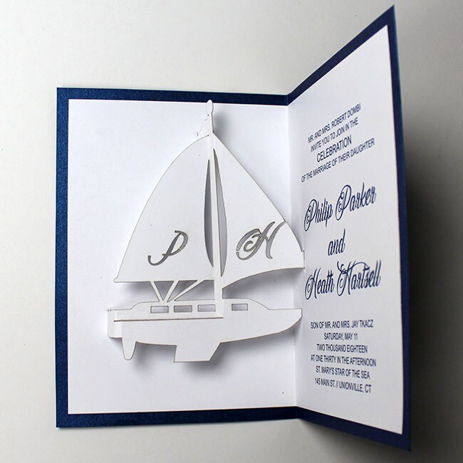 Sailboat Wedding Invitations Boat Wedding Invitations Yacht Etsy