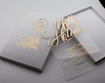 Transparent Wedding Invitation, Clear Invitation, Acrylic Custom Wedding Luxury Invitations, Crystal Invitations, Mirror Wedding Invites