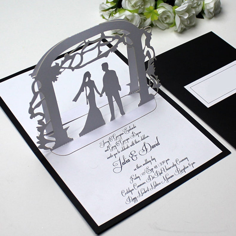 3d Pop-up Wedding Cards Wedding Invitation Cards Laser | Etsy