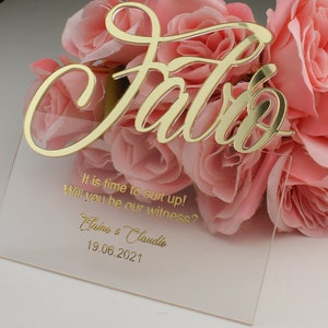 Invitations de mariage transparentes en acrylique, demandes de témoins de mariage, serez-vous ma demoiselle d’honneur, invitation transparente, invitations en acrylique