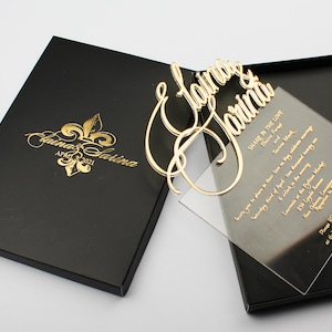Convites de luxo personalizados em acrílico para casamento, convites transparentes, convites de casamento espelhados, convites de casamento geométricos