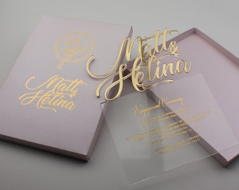 Transparent Wedding Invitation, Clear Invitation, Acrylic Custom Wedding Luxury Invitations, Crystal Invitations, Mirror Wedding Invites