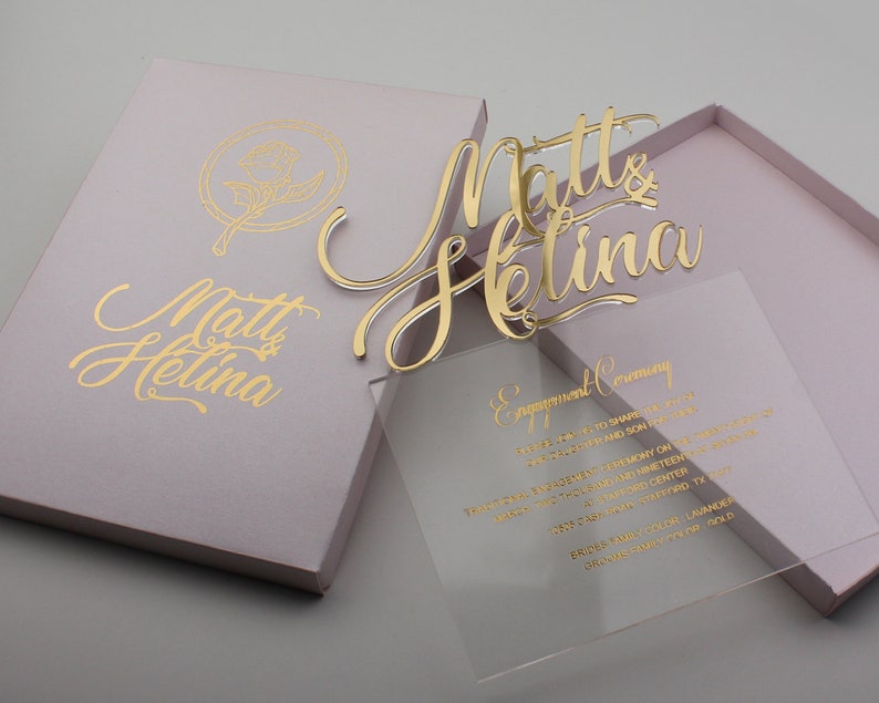 Transparent Wedding Invitation Clear Invitation Acrylic image 1