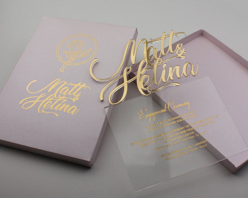 Transparent Wedding Invitation Clear Invitation Acrylic image 1