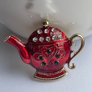 Vintage style teapot brooch, teapot brooch, teapot pendant, teapot gift