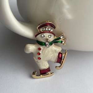 Broche bonhomme de neige, broche de Noël, cadeau bonhomme de neige, bijoux bonhomme de neige