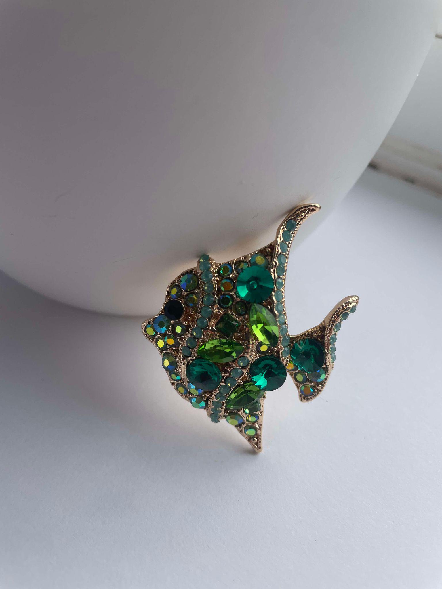 Wuli&baby Spille Con Pesci Brillanti Per Donna Spilla Da Ufficio Per Feste Di Pesci Da Nuoto Di Lusso Unisex - Foto 6