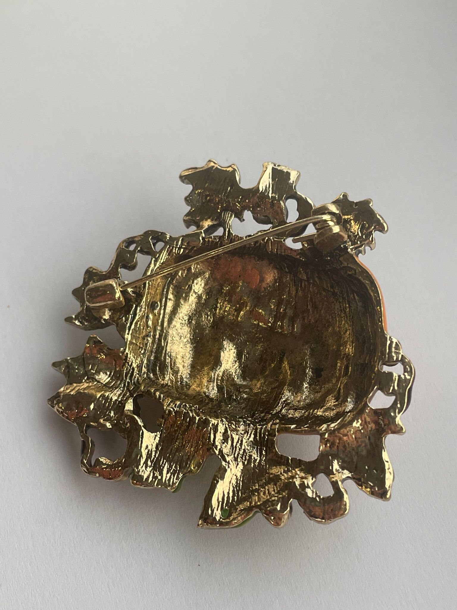 Spilla A Forma Di Zucca Kaichen Con Strass - Gioiello Autunnale Per Donna, Accessorio Per Halloween E Ringraziamento, 4x4,3 Cm