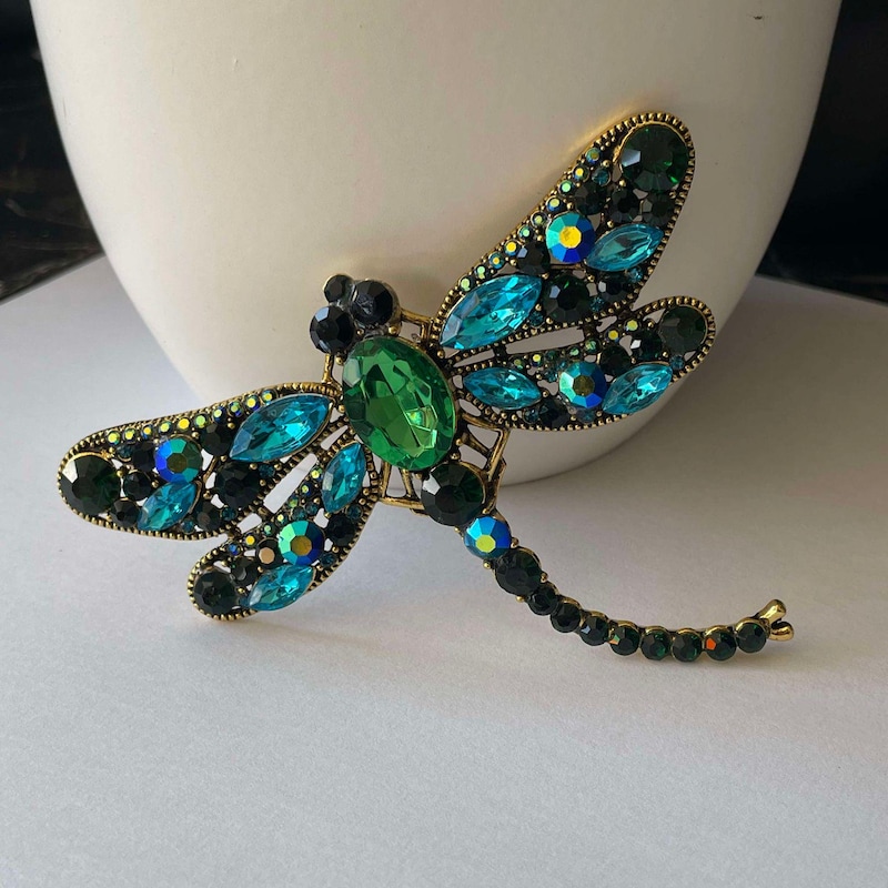 Rhinestone Dragonfly Brooch main image 0