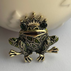 Broche roi grenouille, broche grenouille, broche roi, bijoux grenouille, cadeau grenouille