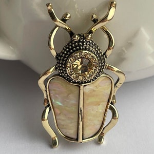 Broche de escarabajo de concha de abulón, broche de insecto, broche de escarabajo, broche de concha de abulón