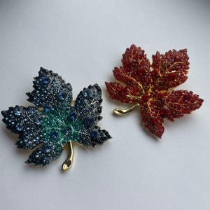 Rhinestone maple leaf brooch, leaf jewellery, leaf brooch pin, maple leaf brooch, maple leaf jewellery, brooch