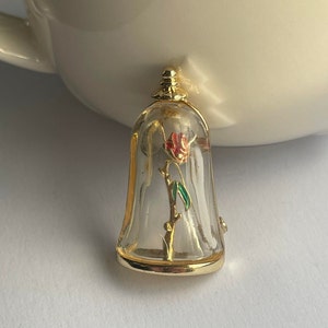 Bell jar rose brooch, bell jar rose gift, rose brooch, rose jewellery
