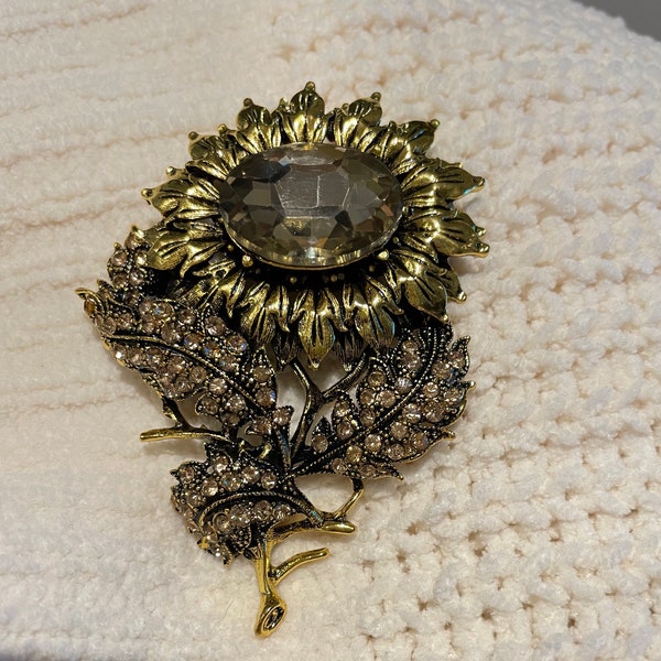 Sunflower Brooch Etsy UK