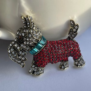 Broche terrier écossais, cadeau terrier écossais, strass terrier écossais
