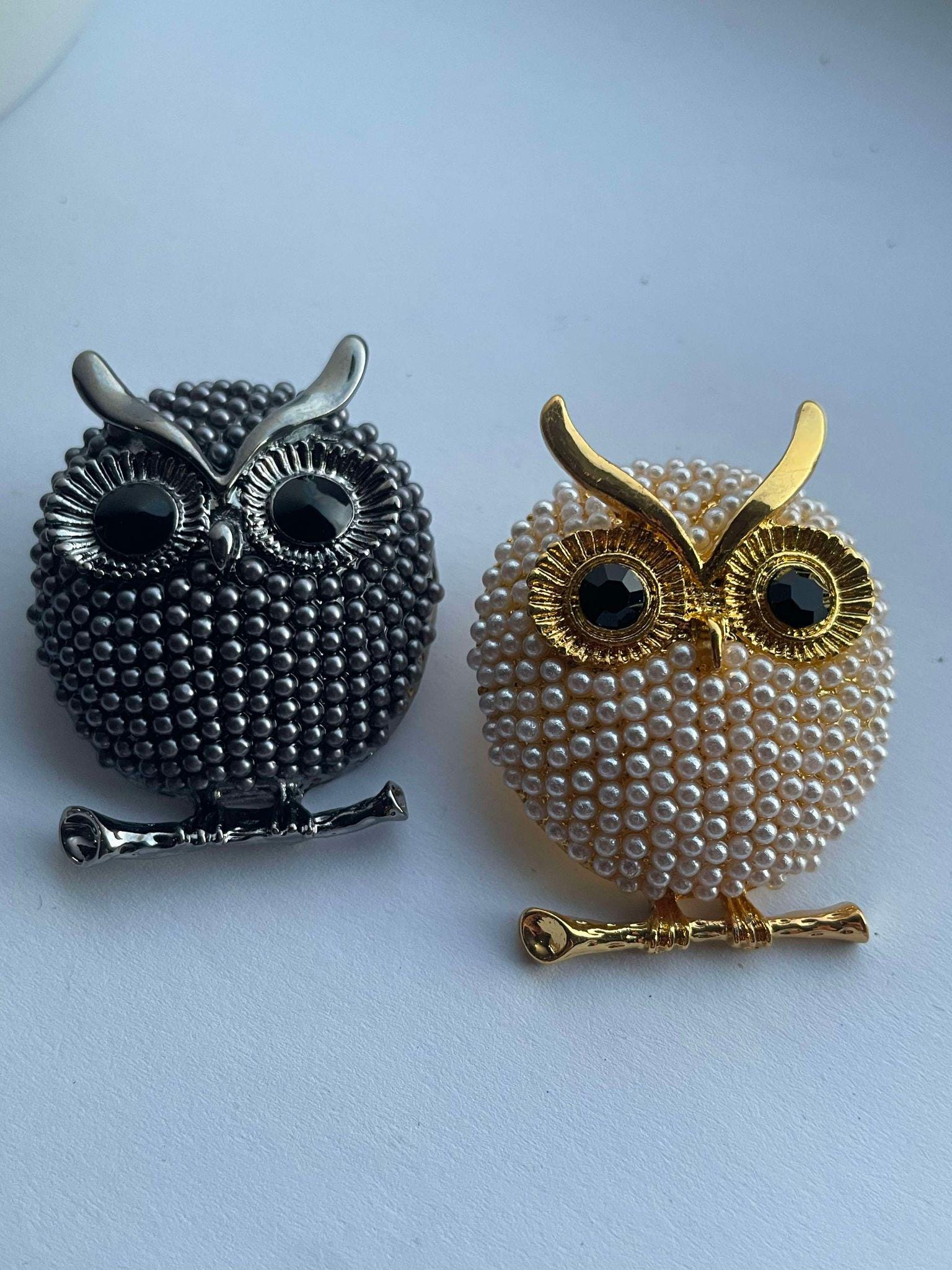 Broche Hibou P&M Paris – Métal Doré, Motif Chouette Sur Branche, Occasion