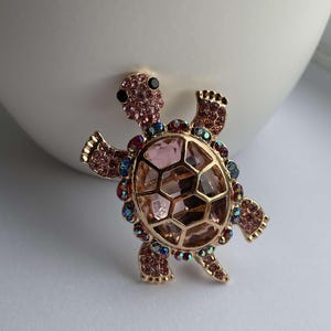 Tortoise brooch, tortoise gift, rhinestone tortoise brooch, rhinestone tortoise, brooches for women