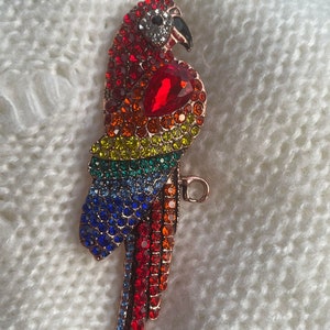 Large rhinestone parrot brooch, parrot brooch, parrot jewellery