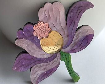 Acrylic flower brooch, flower brooch, acrylic brooch, acrylic brooches, acrylic jewellery, flower jewellery