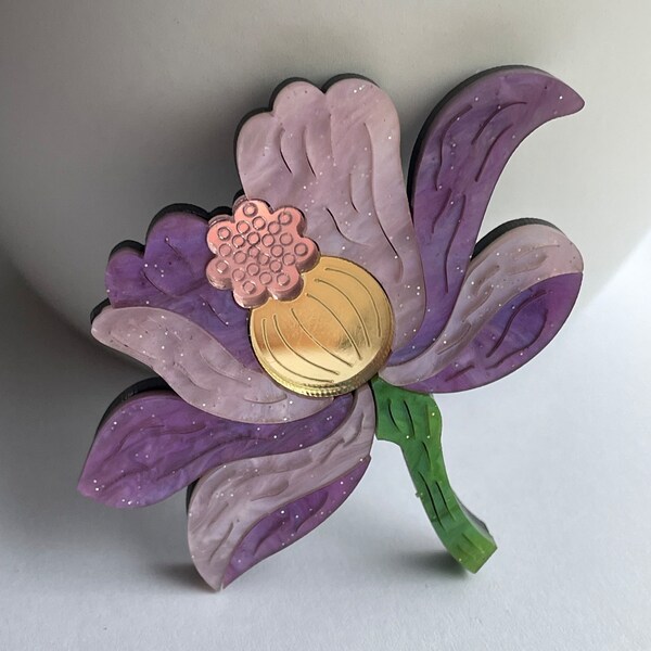 Acrylic flower brooch, flower brooch, acrylic brooch, acrylic brooches, acrylic jewellery, flower jewellery