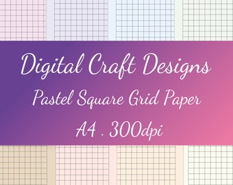 Set of 8 Colored Square Digital Notebook Paper, Bullet Journal, Digital Stationery, Notability, Goodnotes Paper Insert