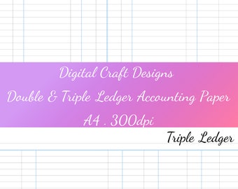 Double & Triple Ledger Accounting Digital Notebook Paper, Bullet Journal, Digital Stationery, Notability, Goodnotes Paper Insert
