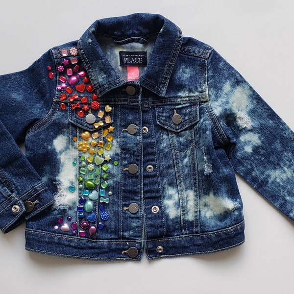 baby girl distressed denim jacket toddler distressed denim jacket baby jacket trendy kids jacket spring jacket denim jacket bleached denim