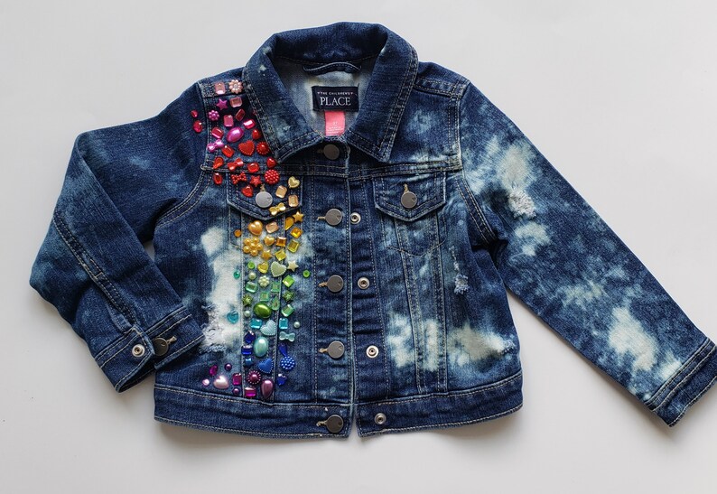 Baby Girl Distressed Denim Jacket Toddler Distressed Denim Etsy