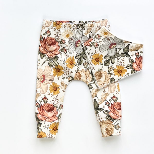 Vintage fleur bébé et enfant Leggings enfant en bas âge Leggings filles Leggings bébé cadeaux pantalon unisexe enfant leggings bébé vêtements