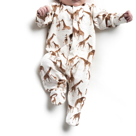 New Giraffe baby sleepsuits baby shower gift New baby Baby grow animals all in one newborn onesies