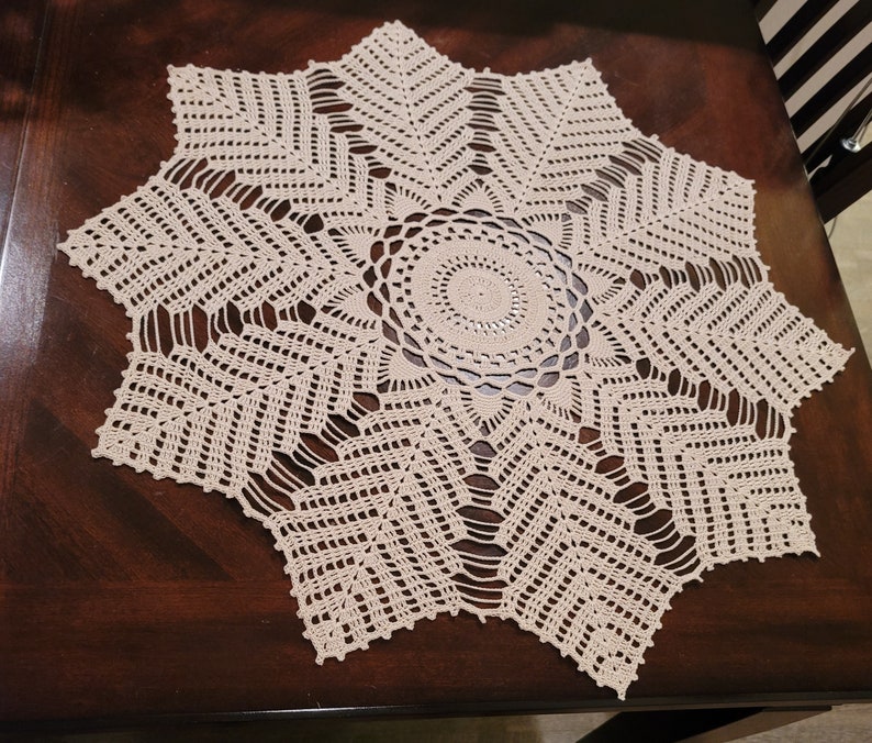 Beige stunning handmade crochet doilies 27 High quality Egyptian cotton.