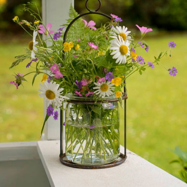 Vase zum hängen, Blumenvase, Windlicht, alte Einmachgläser, Valentinstaggeschenk, Gartenlampe,Einmachglas,Küche,Geschenkidee, Kerzen