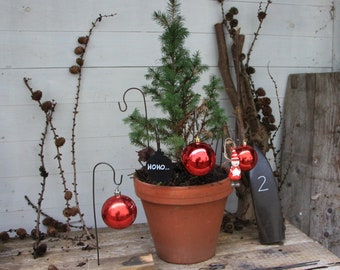 Hakenstab für Zimmerpflanzen 4 Stück, Fensterbankdekoration, Tischkarten DIY, Weihnachtsdeko Fensterbank,  Orchideenstab,  Tischdeko