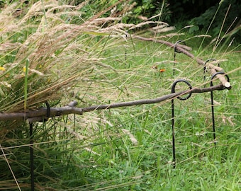 Soporte para plantas perennes de 5 piezas, borde de cama, enrejado, soporte para flores, soporte para arbustos, anillo de óxido, palo para plantas, cerca, jardín rural, borde de cama,