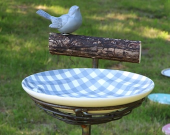 Bird bath, feeding station, bird bath, bird house, Mother's Day, Easter, bird feed, plant bowl, garden stake, iron, rust, garden decoration, garden stake,