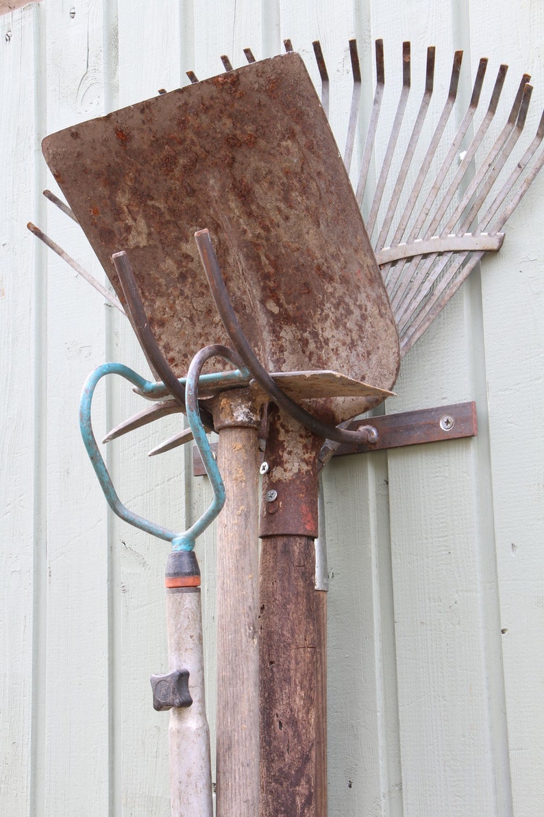Soporte para herramientas de jardín, colgador de herramientas, soporte de pared para herramientas de jardín, almacenamiento de herramientas, almacenamiento de herramientas de jardín, almacenamiento de herramientas imagen 4
