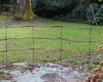Soporte para plantas perennes de 1,45 metros, borde de parterre, valla, enrejado, valla para estanque, borde de parterre, soporte para rosas, estaca para plantas, soporte para plantas perennes, anillo para plantas perennes