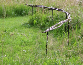 Beetbegrenzer, Staudenhalter, Stab für Gartenschnur, Gartenzubehör, Rosenstütze, Zaun, Naturdeko, Gärtnergeschenk, Naturgarten, Nachhaltig,