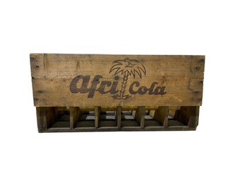 Afri Cola box, old wooden box, transport box, retro box, 70s box, bottle box, bottle tray, men's gift, breakfast basket