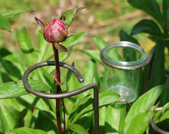 Soportes para flores (3 piezas), soportes para plantas perennes, soportes para dalias, soportes para peonías y delfinios, portafaroles, faroles de jardín