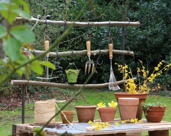 Table à plantes, étagère pour table à plantes, étagère à visser, bande à crochets pour tables, table de jardin, décoration de table, bande pour décoration, tige de table, décoration naturelle