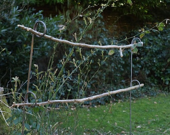 5 soportes para plantas perennes, 1,45 metros de largo, soporte para dalias, enrejado, soporte para flores, soporte para flox, borde de parterre, valla, soporte para dalias