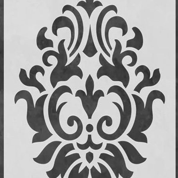 Damask Design Stencil Reusable Mylar Stencil Art Template | FAST SHIPPING