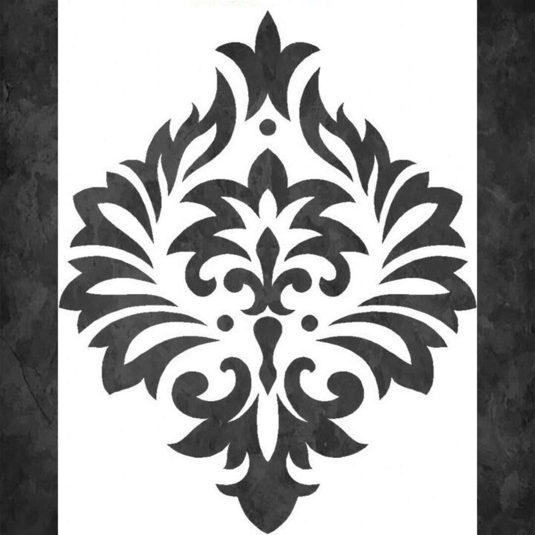 Damask Design Stencil Reusable Mylar Stencil Art Template Etsy