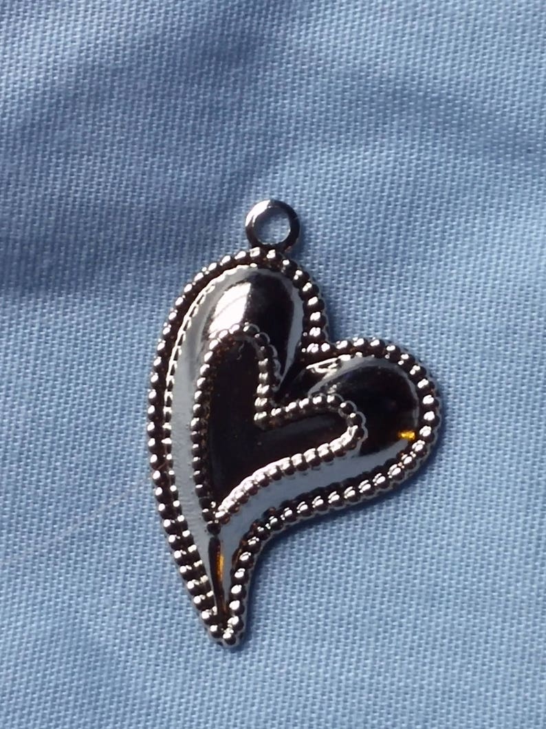 Bulk Charms Silver Heart Charms for Necklace and Bracelet